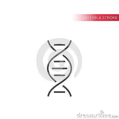 Dna, genetic code simple thin line vector icon. Vector Illustration