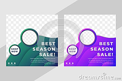 Promotion square banners. best season sale. curve shape Vector Illustration