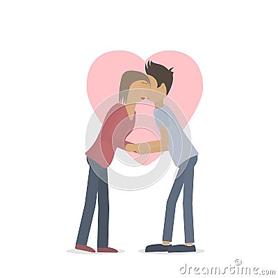 The lovers kiss. Kiss. Vector illustration Vector Illustration