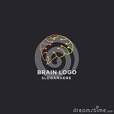 Brain logo vector.brain connection logo design. digital brain logo template Vector Illustration