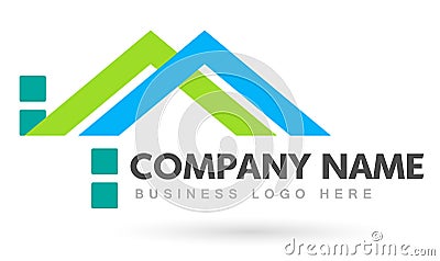 Real estate House roof and home logo abstract vector element icon business Logo, icon for your company. Active, isolated on white Stock Photo