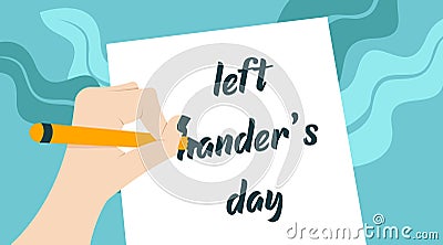 International left hander`s day illustration Vector Illustration