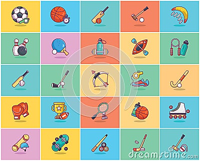 Olympic Sports Flat Icons Pack Vector Illustration