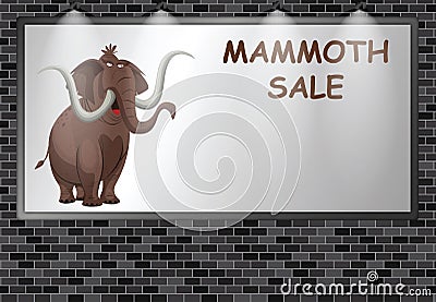 Illuminated advertising billboard mammoth sale Stock Photo