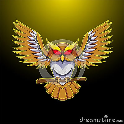 Owl esport logo desain Vector Illustration