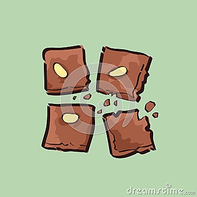 Four slice brownies vector design Vector Illustration