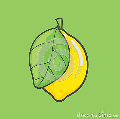 Lemon with leaf vector design Vector Illustration