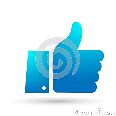 Facebook Like Thumb icon Thumb Up Sign Business, feedback illustrations on white background Cartoon Illustration