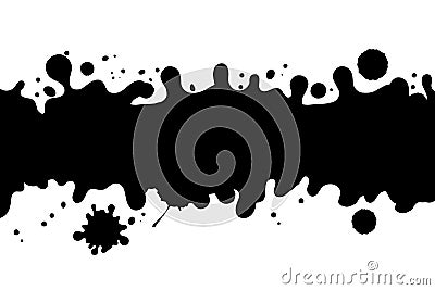 Texture Vector black paint, ink brush stroke, brush, line or texture. Dirty artistic design element, box, frame or background Stock Photo