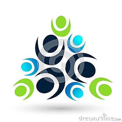 People team work union group growth wellness parenting successful icon Stock Photo