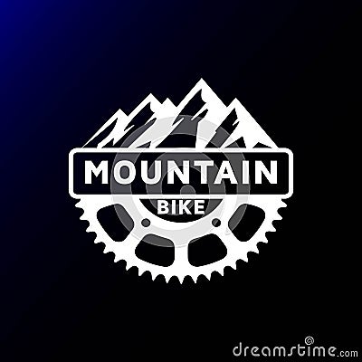 Mountain Bike Gear Cog Sprocket Adventure Sport Club Badge Logo Design Vector Illustration