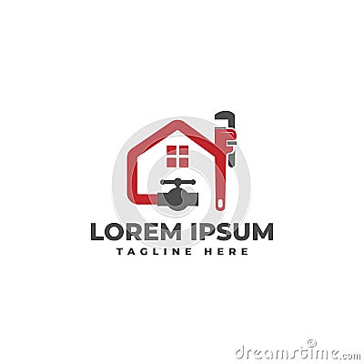 Home Plumbing Service Repair Logo Vector Icon Vector Illustration