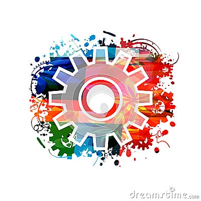 Colorful cogwheel isolated vector Vector Illustration