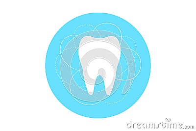 EPS 10 vector. A tooth icon with the lines. Good design element or logotype. Vector Illustration