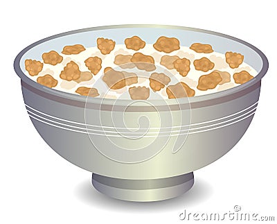 Vector illustration of Bran Flakes with milk Vector Illustration