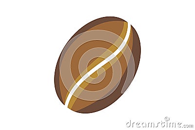A coffee bean isolated on white background. Good logo or design element for any project. Stock Photo