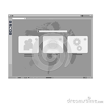 Internet browser. Program interface for accessing the Internet, vector illustration Vector Illustration
