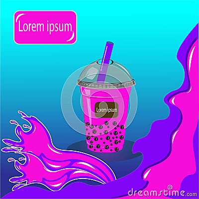 Boba drink vector illustration suitable to brand your business Vector Illustration