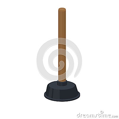 Plunger hand pump. Plumbing tools, vector illustration Vector Illustration