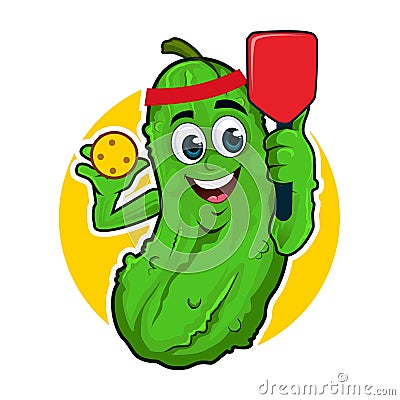 Pickle mascot cartoon Vector Illustration