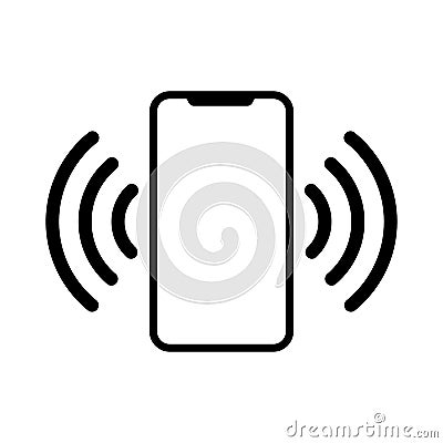 Mobile phone vibrating or ringing flat vector icon for apps and websites Vector Illustration