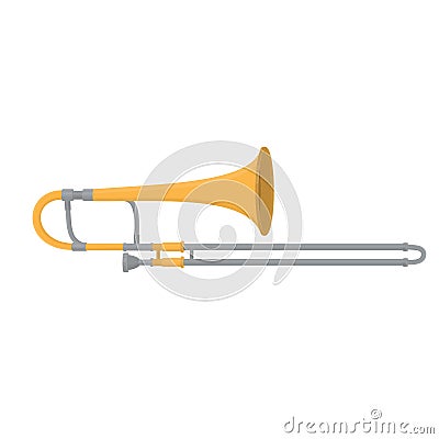 Trombone. Musical instrument, vector illustration Vector Illustration