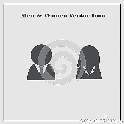 User account avatar, placeholder icon of men or women Vector Illustration