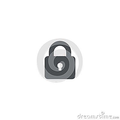 Padlock Flat Vector Icon, Lock icons set, security symbols, Closed padlock, vector illustration. Vector Illustration