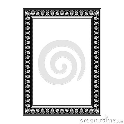 Rectangular decorative frame. Antic Greek style. Vector Illustration