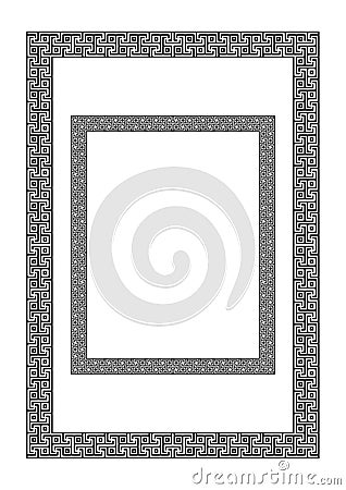Rectangular geometric frames. Antic Greek style. Vector Illustration