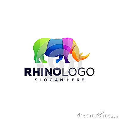 The colorful rhino abstract logo Vector Illustration