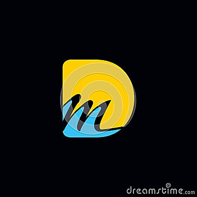 Initial DM Letter Logo Design for business Vector Illustration