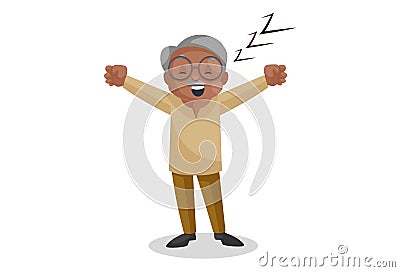 Old Man Vector Cartoon Illustration Vector Illustration