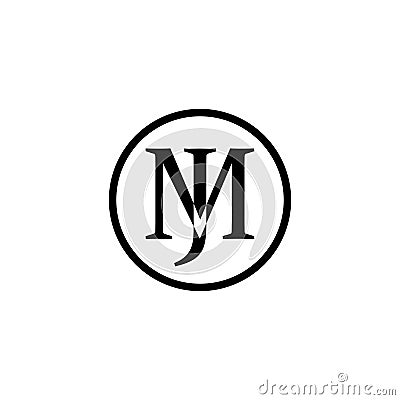 Initial Letter MJ or JM Icon Design Vector Illustration