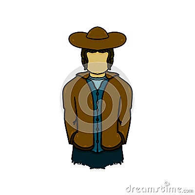 Illustrations, logos, icons, symbols, cowboys, bounty hunters. Vector Illustration