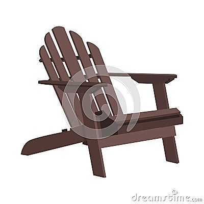 Garden outdoor wooden chair vector Cartoon Illustration