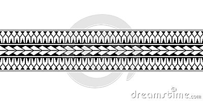 Maori polynesian tattoo bracelet. Tribal sleeve seamless pattern vector. Samoan border tattoo design fore arm or foot. Vector Illustration