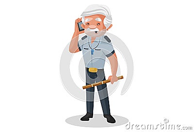 Watchman Vector Cartoon Character Vector Illustration