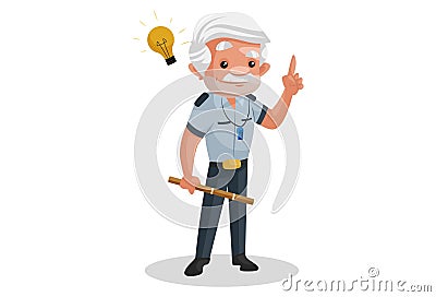 Watchman Vector Cartoon Character Vector Illustration