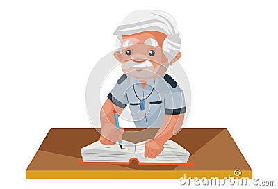 Watchman Vector Cartoon Character Vector Illustration