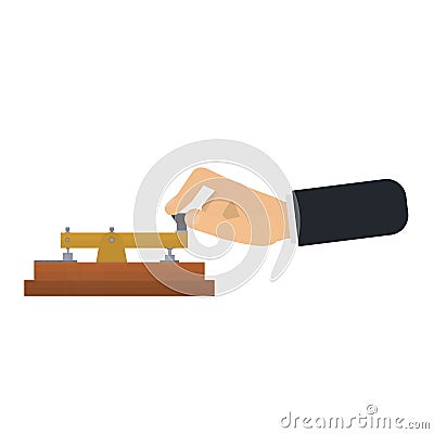 Telegraph key. Message transmission, vector illustration Vector Illustration