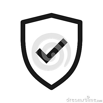 Shield Check Mark Vector Icon. Vector Illustration