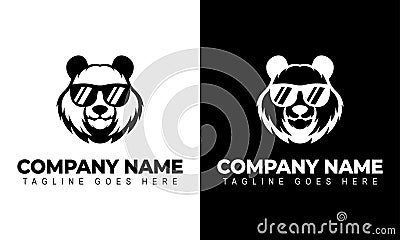 Ilustration vector graphic of Panda with glasses Vector Illustration