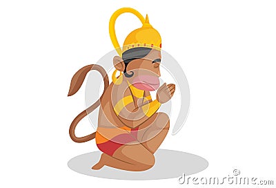 Lord Hanuman Vector Cartoon Illustration Vector Illustration