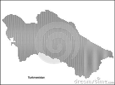 Vector halftone Dotted map of Turkmenistan country Vector Illustration