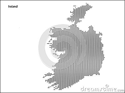 Vector halftone Dotted map of Ireland country Vector Illustration