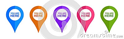 Map pin pointer. you are here sign Vector Illustration