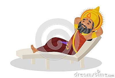 King Dhritarashtra Vector Cartoon Illustration Vector Illustration