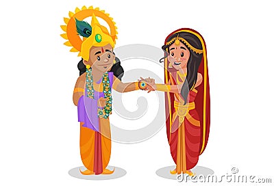 Draupadi Vector Cartoon Illustration Vector Illustration