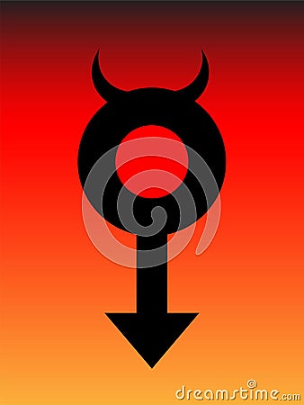 Vector of the male devil symbol Vector Illustration